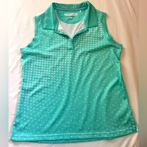 Pebble Beach teal Sleeveless Polo Tank Top